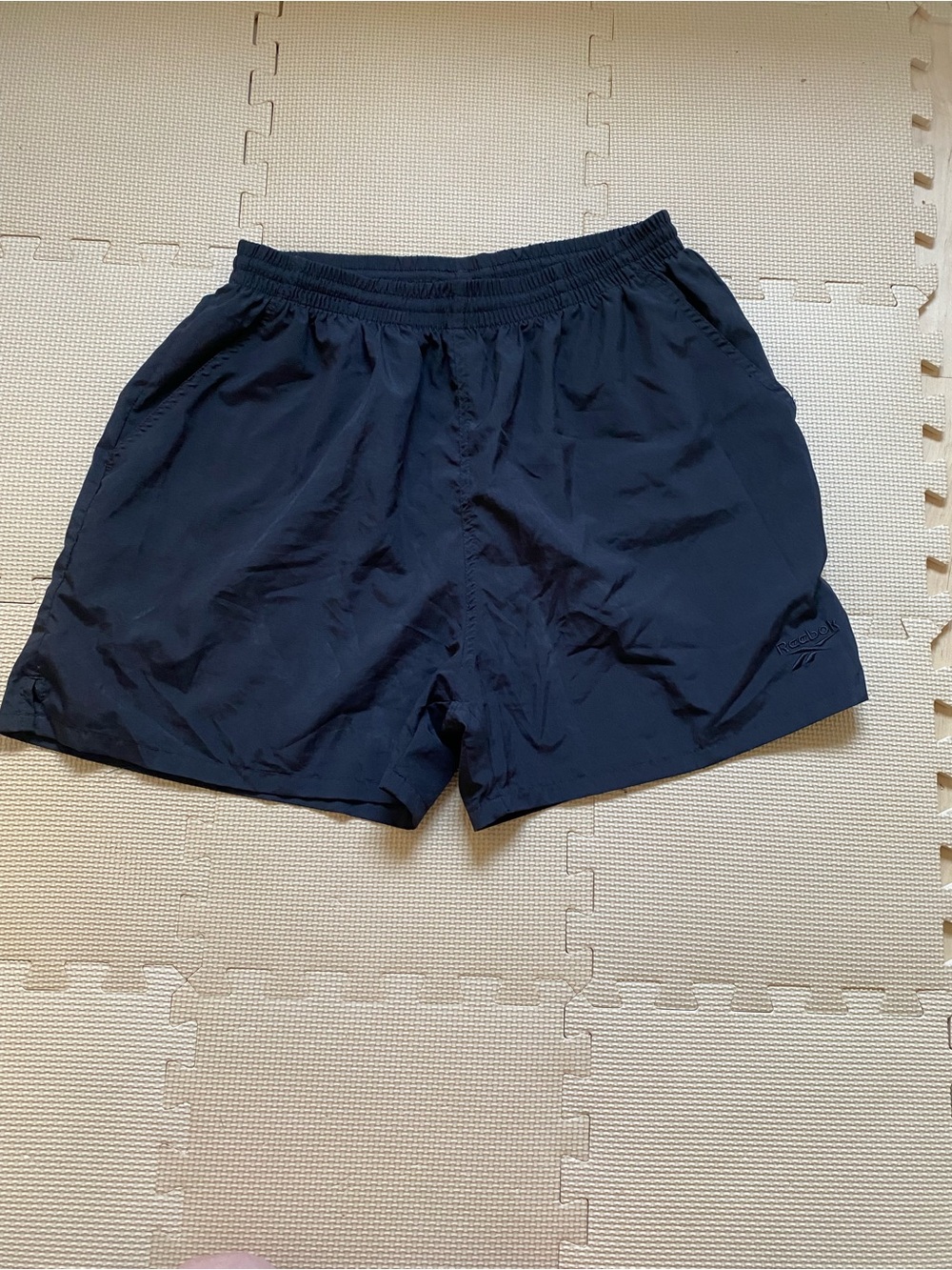 Vintage Reebok Black Athletic Shorts with Elastic Waist Size XL